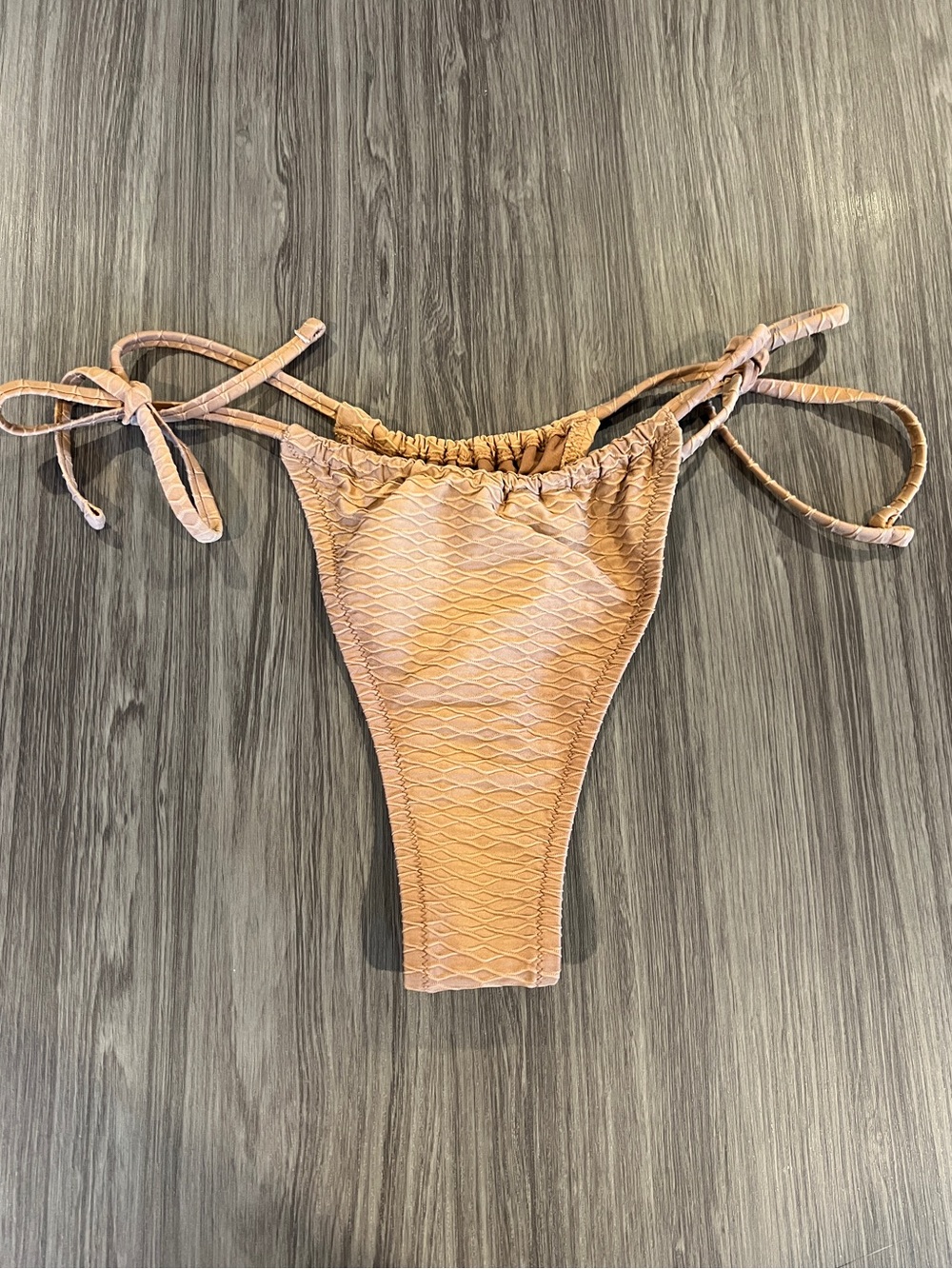 Victoria’s Secret textured side tie thong / Brazilian swim bottoms